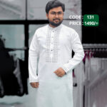 প্রিমিয়াম লুকে সাদা কালার পাঞ্জাবী